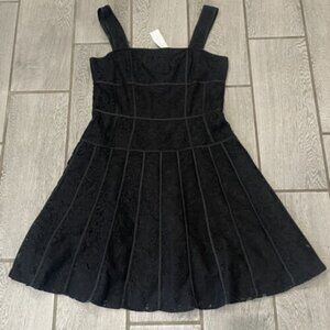 NWT Ann Taylor Black Lace Overlay Corset Look A-Line Dress Women's size 10